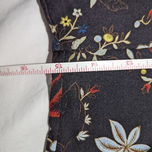 REVOLVE / A.L.C. Dark Floral Cynthia Silk Flowy High-Low Mini Dress Size 4 - Picture 12 of 14